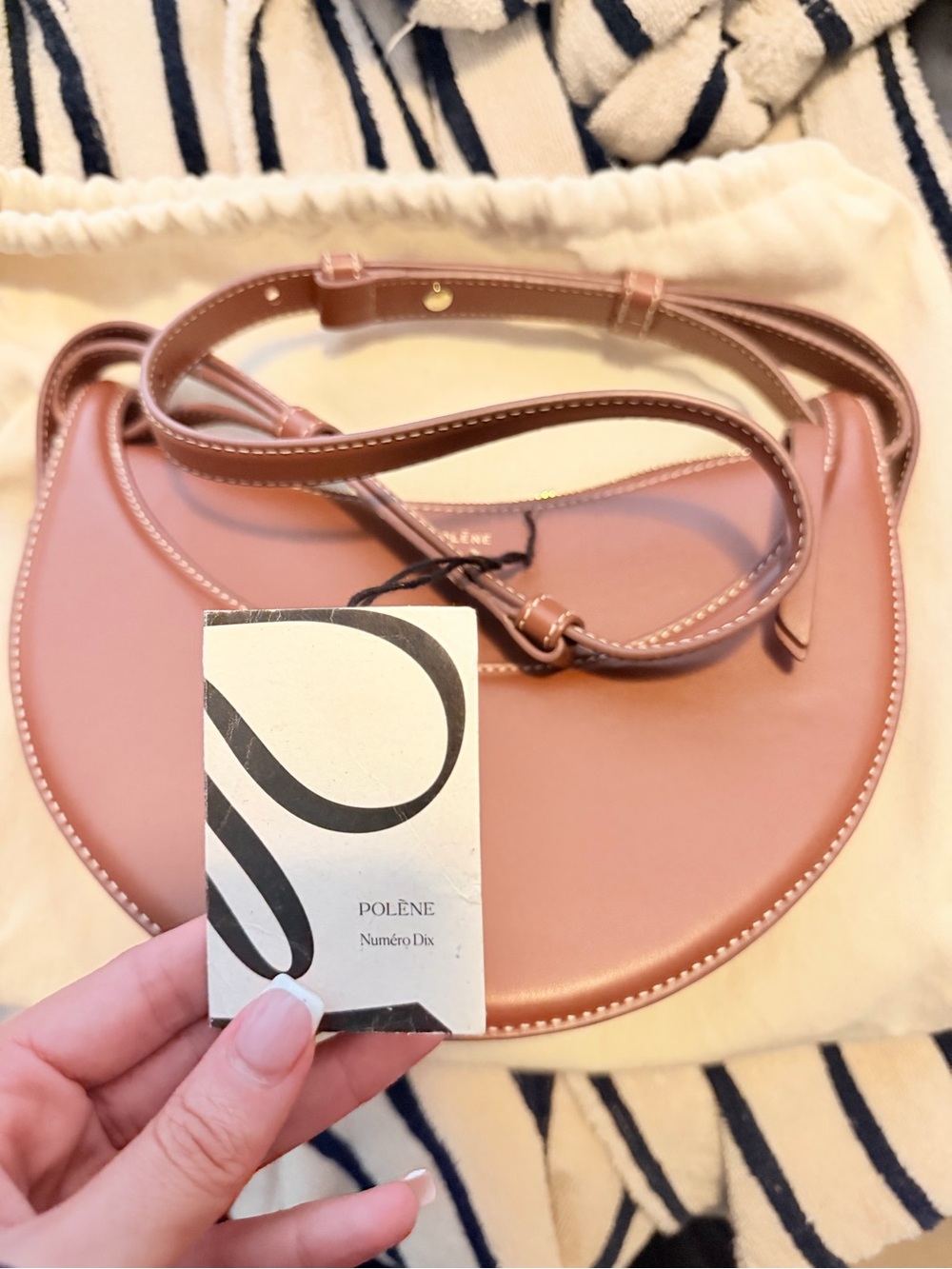 Polène Numéro Dix Crossbody Bag in Rose Brown